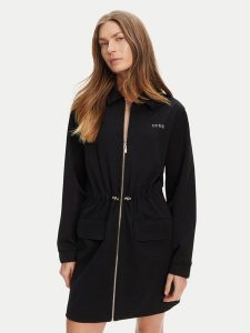Guess Sukienka codzienna V5YK04 KCX42 Czarny Regular Fit. Czarne kombinezony Guess, s, z aplikacjami, z syntetyku, bez kołnierzyka, bez ramiączek. Za 399,99 zł.