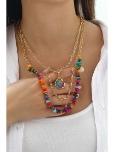 L'Atelier de Gaia Pozłacany naszyjnik z kwarcem - dł. 45 cm rozmiar: onesize. Żółte naszyjniki L'Atelier de Gaia, z kwarcem, pozłacane. Za 109,00 zł.