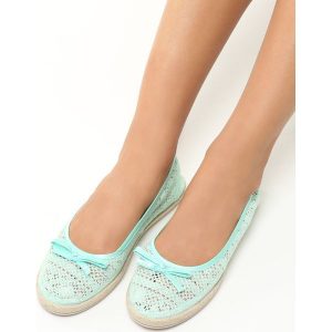 Miętowe Espadryle Master Key. Balerinki marki Born2be. Za 19,99 zł.