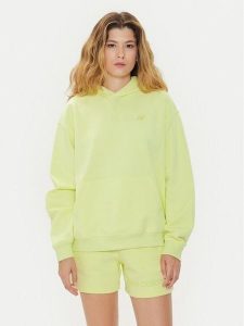 New Balance Bluza WT41537 Zielony Relaxed Fit. Zielone bluzy New Balance, xs, bez wzorów, z bawełny, bez kaptura. Za 369,99 zł.