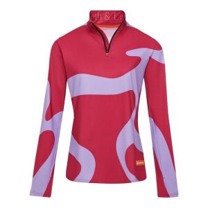 Bluza narciarska Damska Gareth & Lucas The One Hundred and Fifteen. Czerwone bluzy GARETH & LUCAS, bez wzorów, z elastanu, bez kaptura. Za 229,99 zł.