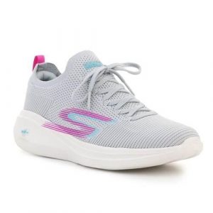 Buty do chodzenia damskie Skechers GO Run Fast Brisk Day. Szare buty sportowe Skechers, bez wzorów, z materiału, bez zapięcia, trekkingowe. Za 349,00 zł.