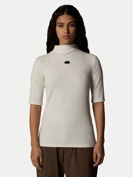 The North Face Bluzka NF0A89C3 Beżowy Slim Fit. Brązowe bluzki The North Face, m, bez wzorów, z bawełny, bez kołnierzyka, bez ramiączek. Za 129,99 zł.