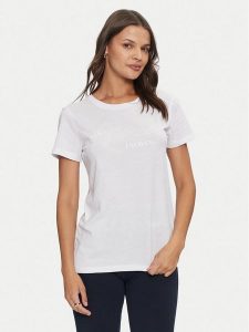Armani Exchange T-Shirt 6DYT15 YJ3RZ 1000 Biały Regular Fit. Białe t-shirty Armani Exchange, s, bez wzorów, z bawełny, bez kołnierzyka, bez ramiączek. Za 239,99 zł.