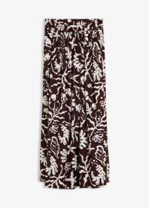 Spódnica midi z lejącej mieszanki wiskozy. Brązowe spódnice bonprix, bez wzorów, z wiskozy, midi. Za 47,99 zł.