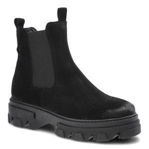 Czarne Botki Dwunasty Shoes Damskie Stylowe Buty. Czarne botki Dwunasty Shoes, bez wzorów, z jeansu, bez obcasa, na płaskiej podeszwie, bez zapięcia. Za 249,00 zł.