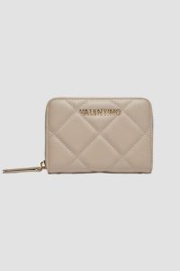 VALENTINO Beżowy średni damski portfel Ocarina Wallet. Brązowe portfele Valentino by Mario Valentino, bez wzorów, ze skóry ekologicznej. W wyprzedaży za 194,99 zł.