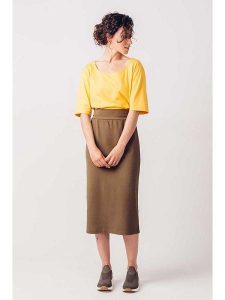 SKFK Spódnica "Anue" w kolorze brązowym rozmiar: 40. Brązowe spódnice SKFK, na co dzień, bez wzorów, z bawełny, midi. Za 65,99 zł.