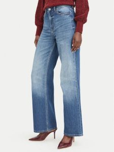 Guess Jeansy W6YA1A D1339 Niebieski Wide Leg. Niebieskie jeansy Guess, z aplikacjami, z bawełny. Za 434,99 zł.