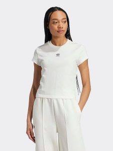 Adidas Koszulka w kolorze białym rozmiar: XL. Białe bluzki ADIDAS, xl, bez wzorów, z bawełny, bez kołnierzyka, bez ramiączek. Za 96,60 zł.