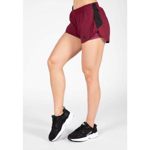Spodenki fitness damskie Gorilla Wear Salina 2 in 1 Shorts. Brązowe szorty GORILLA WEAR, bez wzorów. Za 205,50 zł.
