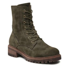 Trapery Clara Barson. Zielone buty zimowe Clara Barson, bez obcasa, bez zapięcia. Za 119,99 zł.