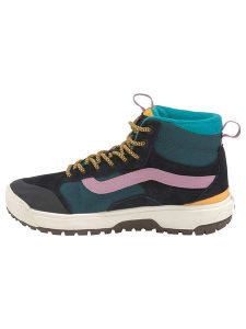 Vans Skórzane sneakersy "UltraRange EXO" w kolorze granatowo-niebiesko-żółtym rozmiar: 37. Niebieskie buty trekkingowe Vans, bez wzorów, za kostkę, bez zapięcia. Za 364,56 zł.