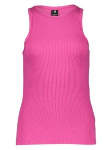 G-Star Top w kolorze różowym rozmiar: L. Różowe topy G-Star, l, bez wzorów, retro, bez kołnierzyka, bez ramiączek. Za 96,83 zł.