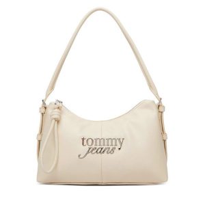 Torebka Tommy Jeans. Białe torebki klasyczne Tommy Jeans, bez wzorów, z jeansu, bez dodatków. Za 409,99 zł.