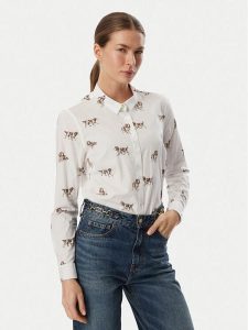 Barbour Koszula Brambles LSH1644MI96 Biały Slim Fit. Białe koszule Barbour, bez wzorów, z bawełny, bez kołnierzyka, bez ramiączek. Za 464,99 zł.
