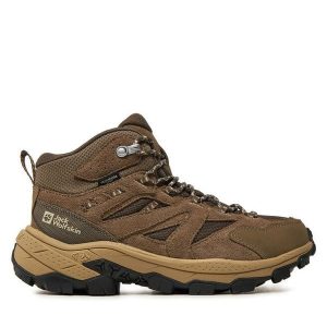 Trekkingi Jack Wolfskin. Brązowe buty sportowe Jack Wolfskin, bez wzorów, bez zapięcia, trekkingowe. Za 499,99 zł.