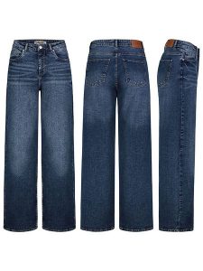 Sublevel Dżinsy - Comfort fit - w kolorze granatowym rozmiar: XS. Niebieskie jeansy Sublevel, z aplikacjami, ze skóry, z podwyższonym stanem. Za 109,78 zł.