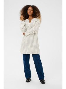 Cream Tunika w kolorze biało-szarym rozmiar: 42. Białe tuniki Cream, bez wzorów, bez kołnierzyka, bez ramiączek. Za 113,63 zł.