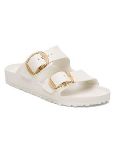 Birkenstock Klapki "Arizona Big Buckle" w kolorze białym rozmiar: 41. Białe klapki Birkenstock, bez wzorów, z otwartym noskiem, bez obcasa. Za 240,95 zł.