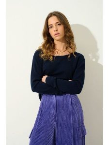 AUTHENTIC CASHMERE Kaszmirowy sweter "Lanfon" w kolorze granatowym rozmiar: L. Niebieskie swetry oversize AUTHENTIC CASHMERE, l, bez wzorów, z kaszmiru, bez ramiączek. Za 247,69 zł.