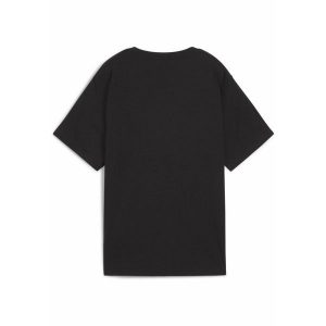 Damska koszulka ESS TAPE o luźnym kroju PUMA Black. Czarne koszulki sportowe Puma, bez wzorów, bez ramiączek. W wyprzedaży za 69,00 zł.