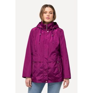 Damskie Kurtka przeciwwiatrowa HYPRAR hydrofobowa kaptur. Czerwone kurtki Ulla Popken, plus size, bez wzorów, z materiału, bez kaptura. W wyprzedaży za 383,99 zł.