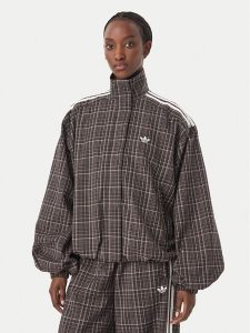 Adidas Bluza Blousy Check Track Top LG3953 Brązowy Regular Fit. Brązowe bluzy ADIDAS, s, bez wzorów, z syntetyku, bez kaptura. Za 369,99 zł.