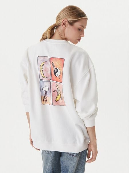 RVCA Bluza Spanky Loteria 23B463501 Biały Oversize. Białe bluzy RVCA, l, bez wzorów, z bawełny, bez kaptura. Za 349,99 zł.