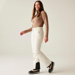 Damskie wodoodporne izolowane spodnie narciarskie Shrink. Białe spodnie sportowe Dare 2b, na zimę, bez wzorów, narciarskie. Za 299,99 zł.