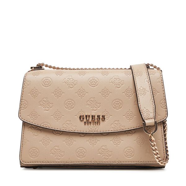 Torebka Guess. Brązowe listonoszki Guess, z aplikacjami, bez dodatków. Za 319,99 zł.