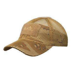 Czapka z daszkiem baseballowa Mesh. Zielone czapki HELIKON-TEX, z aplikacjami, z materiału, eleganckie. Za 79,99 zł.