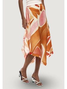 Desigual Spódnica midi 26SWFW13 Pomarańczowy Regular Fit. Brązowe kombinezony Desigual, xs, bez wzorów, z wiskozy, bez kołnierzyka, bez ramiączek. Za 489,99 zł.