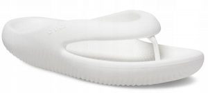 Japonki Dla Dorosłych Crocs Mellow Flip. Białe klapki Crocs, bez wzorów, z materiału, bez obcasa. Za 167,99 zł.