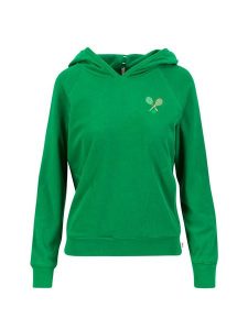 Blutsgeschwister Bluza "Miracle of Wimbledoncourt" w kolorze zielonym rozmiar: M. Zielone bluzy Blutsgeschwister, m, bez wzorów, z bawełny, z kapturem. Za 188,85 zł.
