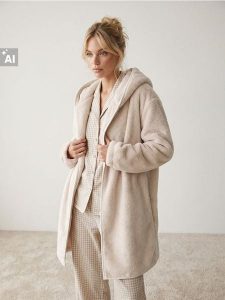 Szlafrok z kapturem - biały. Białe szlafroki Sinsay, l, bez wzorów, z kapturem. Za 49,99 zł.