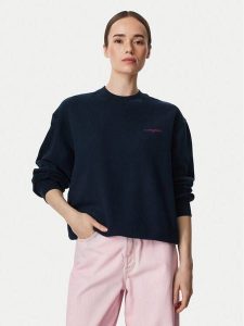 Tommy Jeans Bluza Script DW0DW23583 Granatowy Regular Fit. Niebieskie bluzy Tommy Jeans, xs, bez wzorów, z bawełny, bez kaptura. Za 368,99 zł.