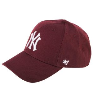 Czapka z daszkiem dla dorosłych 47 Brand New York Yankees. Czerwone czapki 47 Brand, bez wzorów, z wełny, sportowe. W wyprzedaży za 117,50 zł.