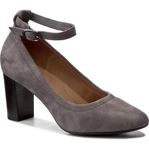 Półbuty CLARKS - Chryssa Jana 261279414 Grey Suede. Szare czółenka marki Clarks, ze skóry, na obcasie. W wyprzedaży za 289,00 zł.