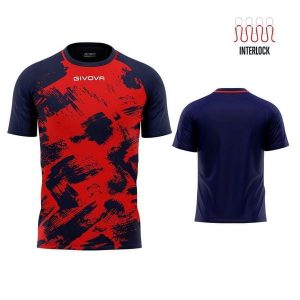 Koszulka Givova Art Interlock czerwono-niebieska, 2XS. Czerwone bluzki Givova, xs, bez wzorów, z poliesteru, sportowe, bez kołnierzyka, bez ramiączek. Za 136,99 zł.