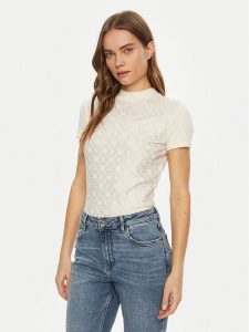 Guess T-Shirt W5RI15 J1314 Biały Regular Fit. Białe t-shirty Guess, s, z aplikacjami, z bawełny, bez kołnierzyka, bez ramiączek. Za 149,99 zł.