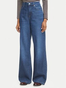 BOSS Jeansy 50569156 Niebieski Wide Leg. Niebieskie jeansy Boss, bez wzorów, z bawełny. Za 599,99 zł.