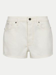 Guess Jeans Szorty jeansowe W5GD0Y D5M62 Biały Regular Fit. Białe szorty Guess Jeans, z aplikacjami, z bawełny. Za 159,99 zł.