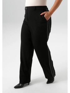 Aniston Spodnie w kolorze czarnym rozmiar: 50. Czarne spodnie z wysokim stanem Aniston, bez wzorów, z materiału, z podwyższonym stanem. Za 117,73 zł.