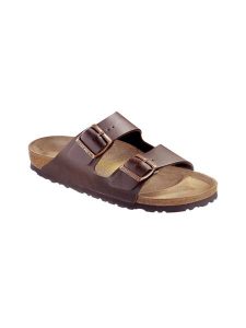 Birkenstock Klapki z dwoma paskami w kolorze brązowym rozmiar: 36. Brązowe klapki Birkenstock, bez wzorów, ze skóry, bez obcasa. Za 184,45 zł.