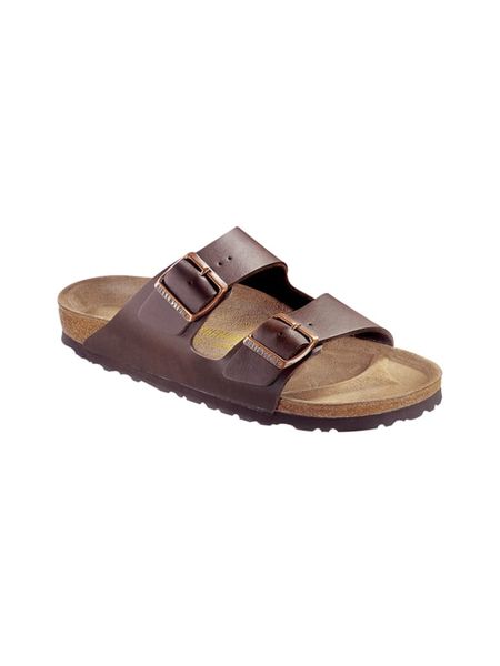 Birkenstock Klapki z dwoma paskami w kolorze brązowym rozmiar: 36. Brązowe klapki Birkenstock, bez wzorów, ze skóry, bez obcasa. Za 184,45 zł.