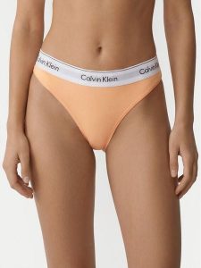 Calvin Klein Underwear Figi brazylijskie LV00QF8522 Pomarańczowy jasny. Brązowe figi Calvin Klein Underwear, bez wzorów, z bawełny. Za 99,99 zł.