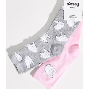 Skarpetki misie - Jasny szar. Skarpetki marki Sinsay. W wyprzedaży za 7,99 zł.