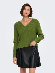 JDY Sweter "Evie" w kolorze oliwkowym rozmiar: XL. Brązowe swetry oversize JDY, xl, bez wzorów, bez ramiączek. Za 94,95 zł.