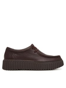 Clarks Półbuty Torhill Bee 26327768 Brązowy ciemny. Brązowe półbuty Clarks, bez wzorów, ze skóry, bez obcasa, na płaskiej podeszwie, bez zapięcia. Za 479,99 zł.